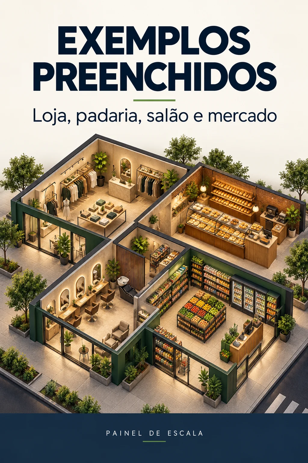 Capa dos quatro exemplos preenchidos